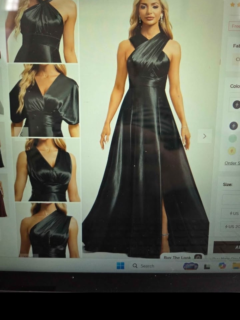 JJs House Black One-Shoulder Satin Evening Gown